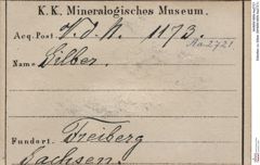 Etiketten zu Silber (NHMW-MIN-Aa2721)